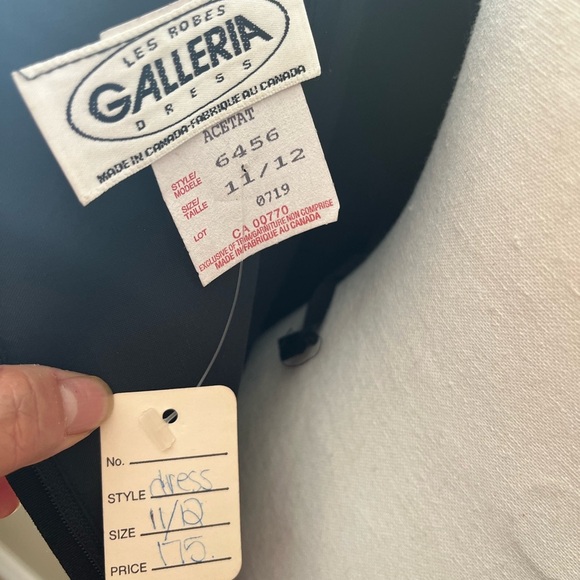 [11/12]VTG Les Robes Galleria Black Spaghetti Strap Maxi Back Slit pencil Dress - Picture 6 of 13